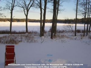 Suncook Lake Webcam Barnstead NH: NH Weather Cam With Snow Gauge