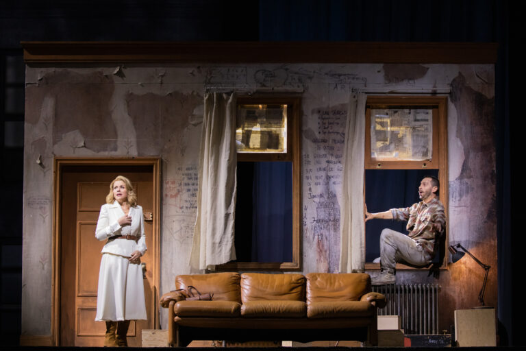 Renee Fleming as Clarissa Vaughan and Kyle Ketelsen as Richard in Kevin Putss 22The Hours.22 Photo Evan Zimmerman Met Opera 768x512